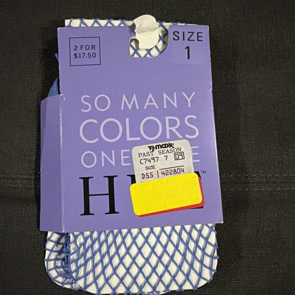 0041 HUE Fishnet Tights Malibu Blue Size 1 Style 6625 Women's NEW Y2K